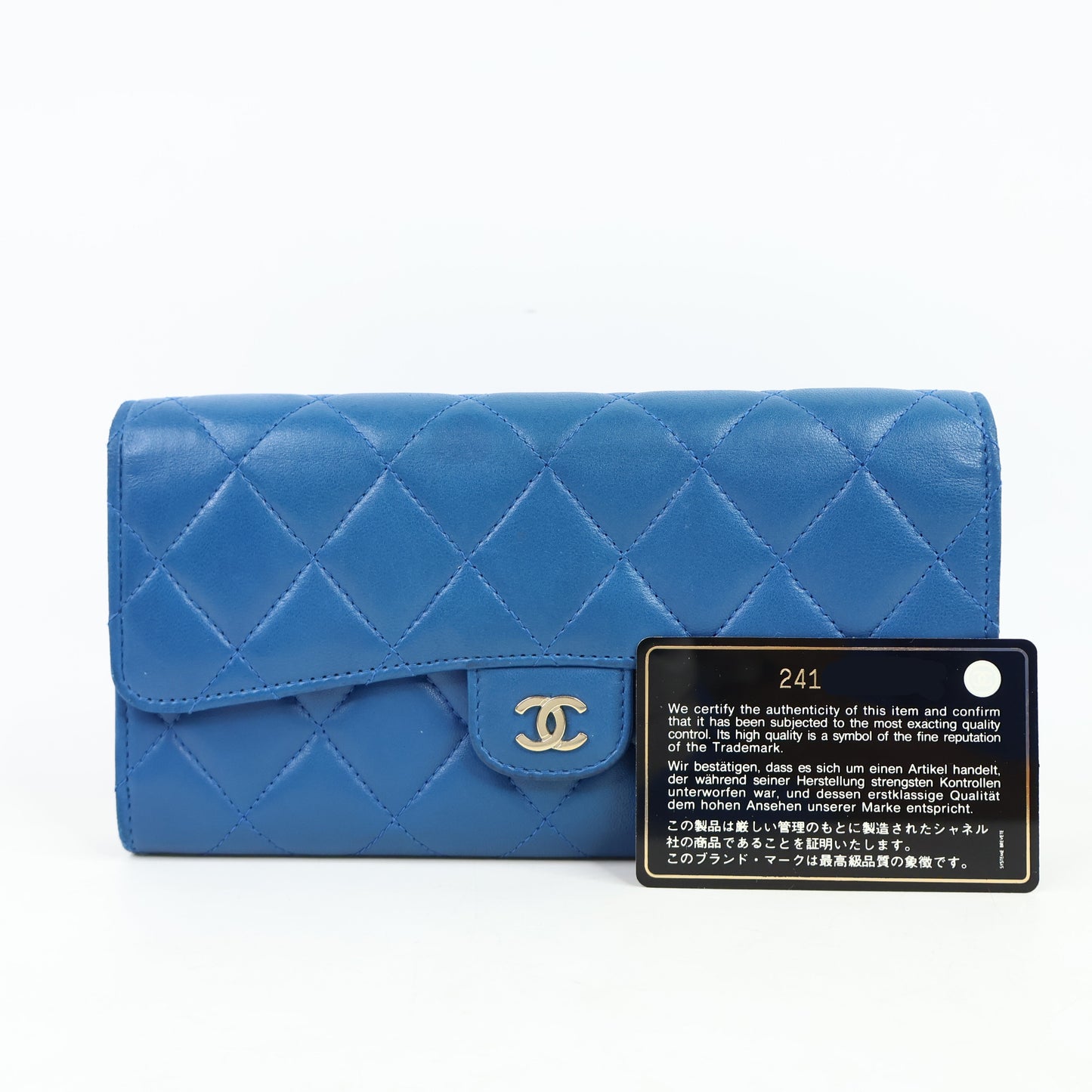 Chanel Classic Long Wallet Blue