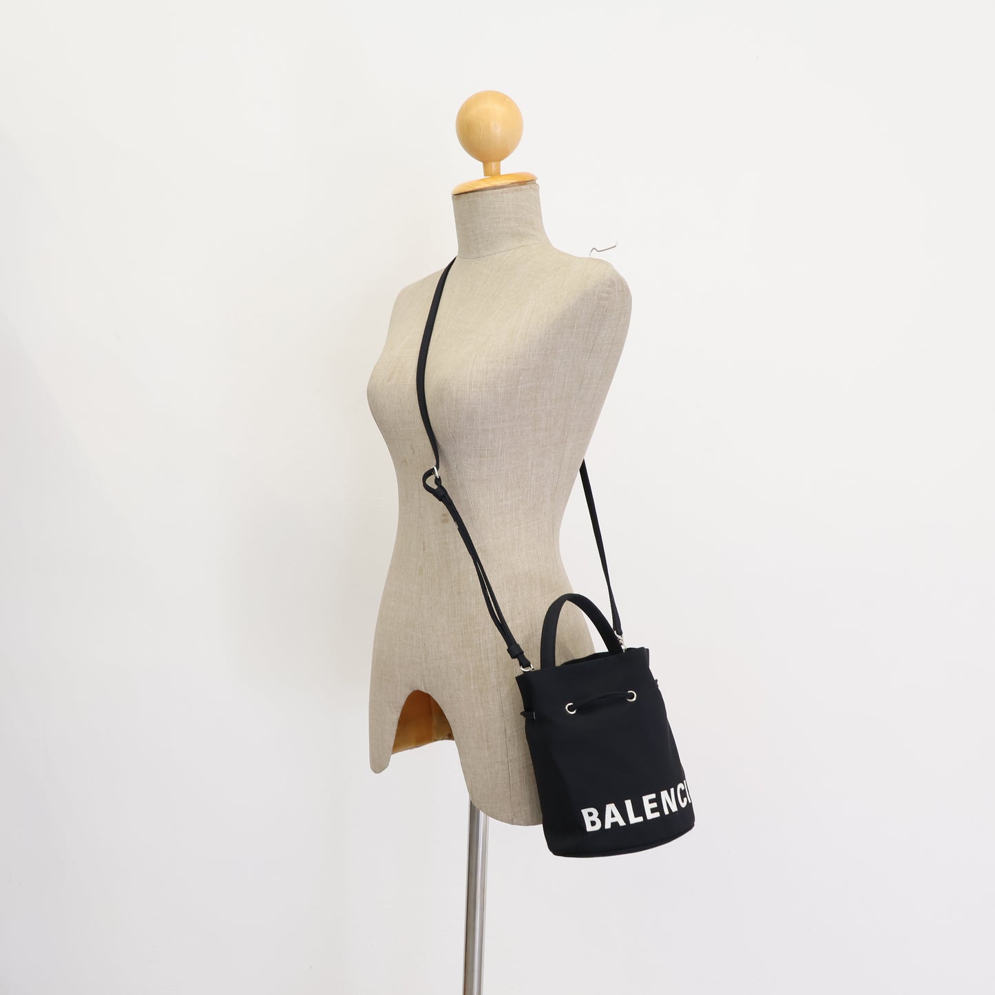 Balenciaga Bucket Bag Canvas Black