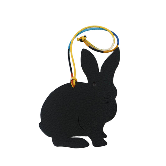 Hermes Petit H Rabbit Charm Black Pink
