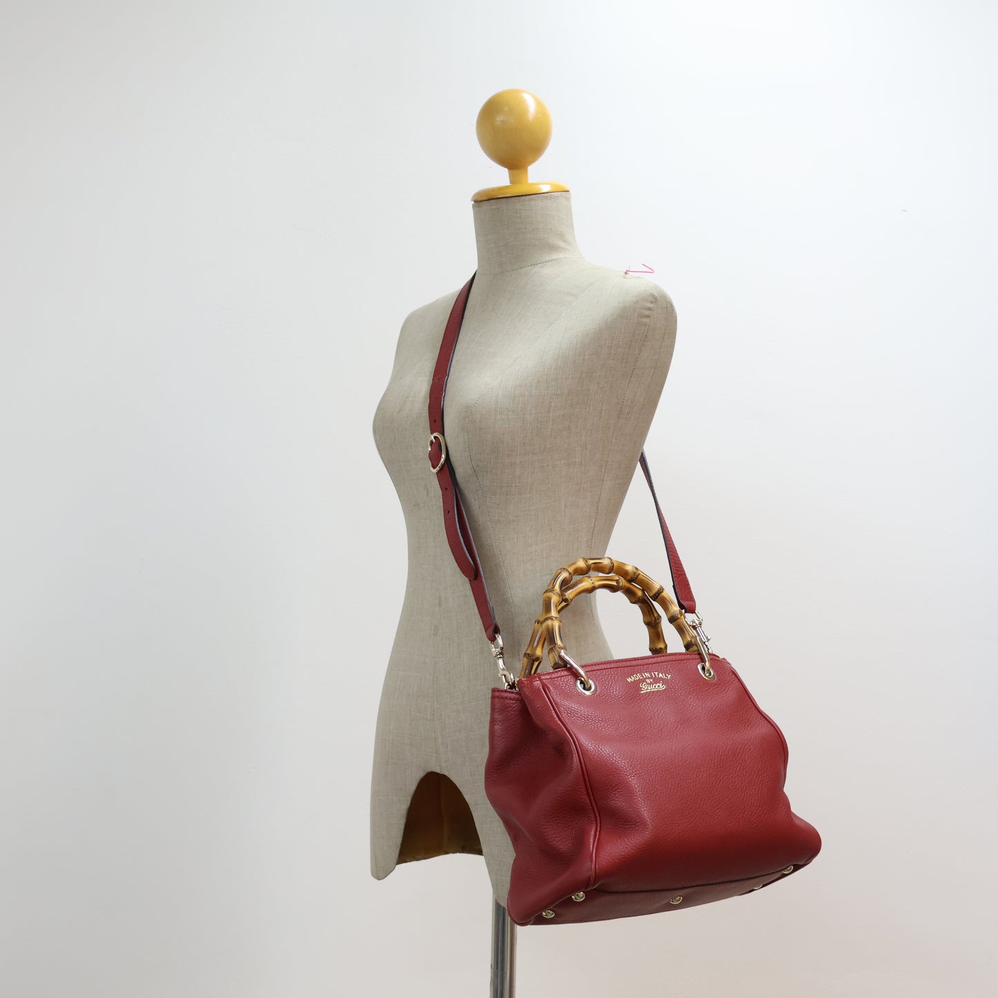 Gucci Bamboo Leather Red