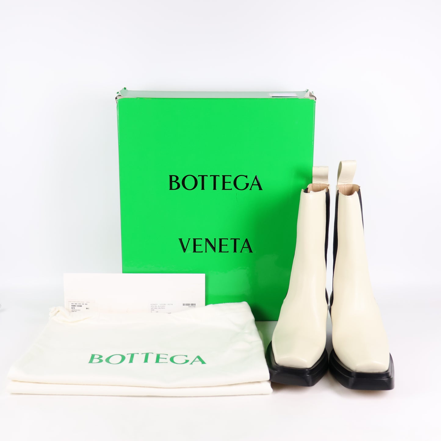 Bottega Boots White Black 38
