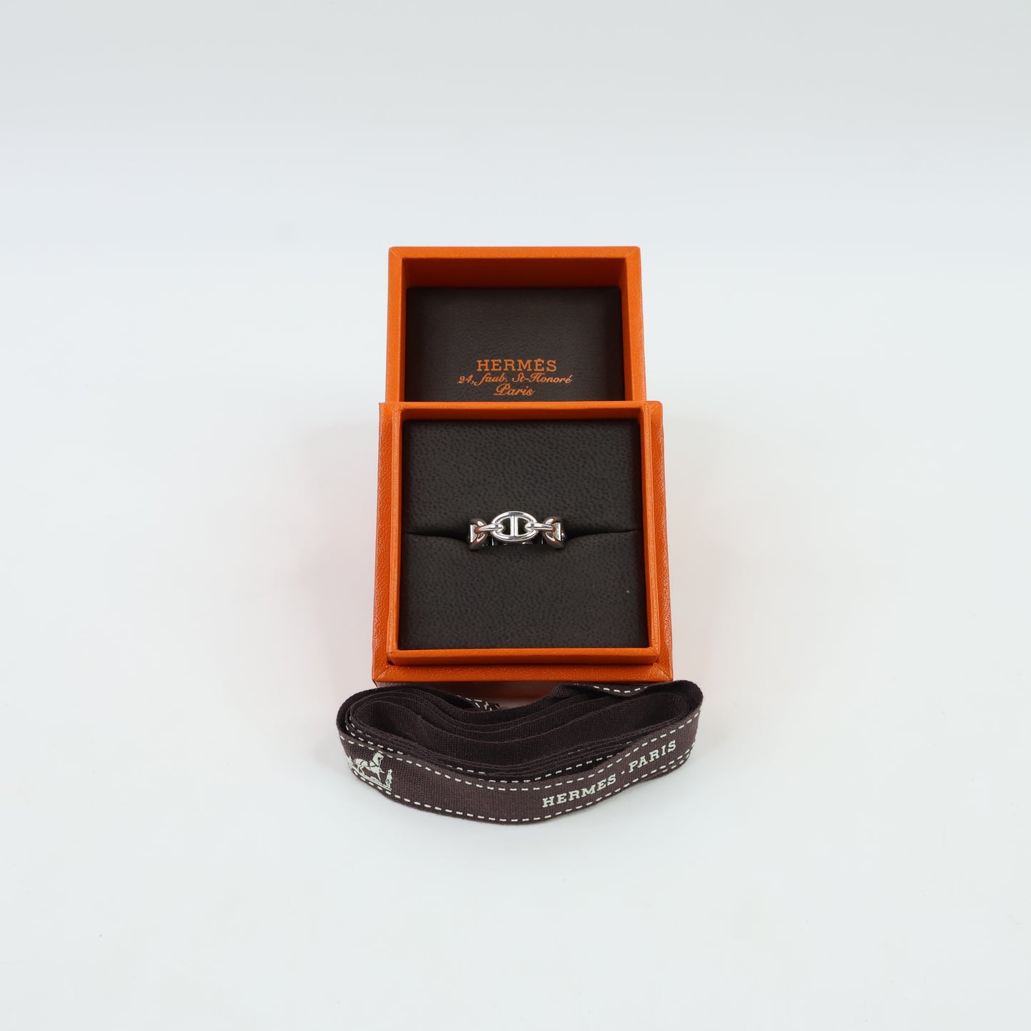 Hermes Chain D'ancre Ring Silver