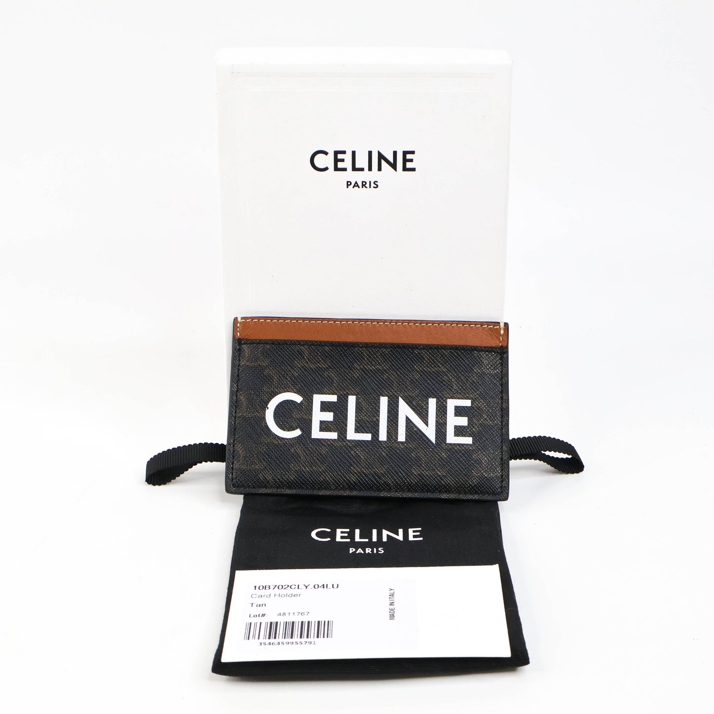 Celine Card Holder Black Tan