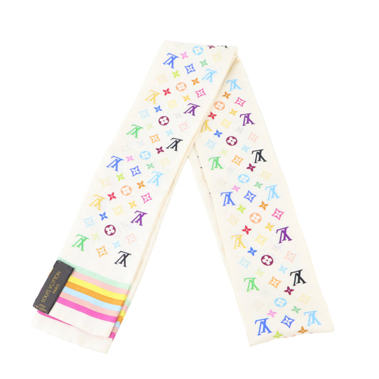 Louis Vuitton Bandeau Silk Multicolor White