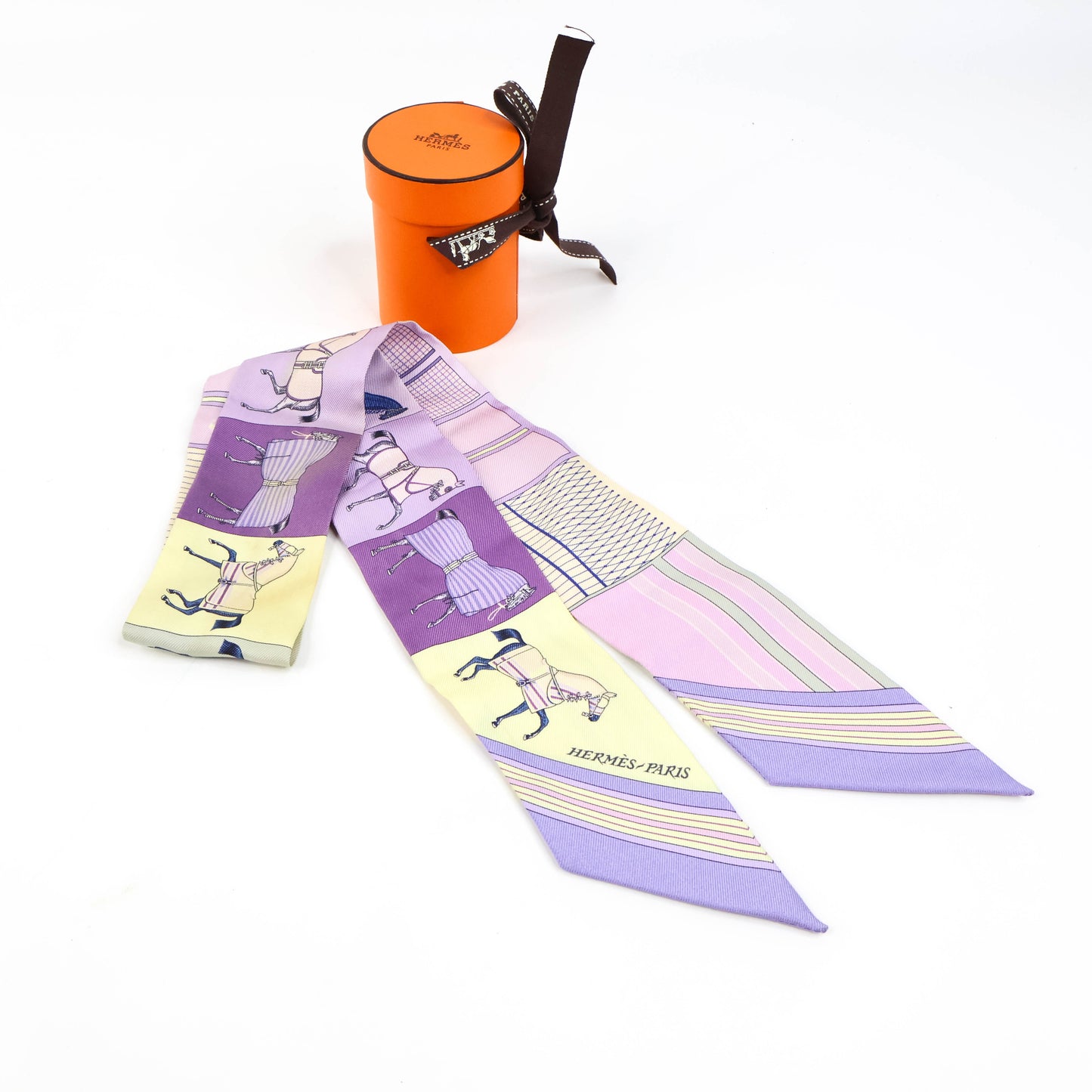 Hermes Twilly Single Purple/Yellow Horse