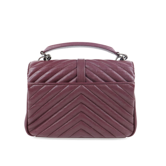 Saint Laurent College Bag Medium Chevron Rouge Legion