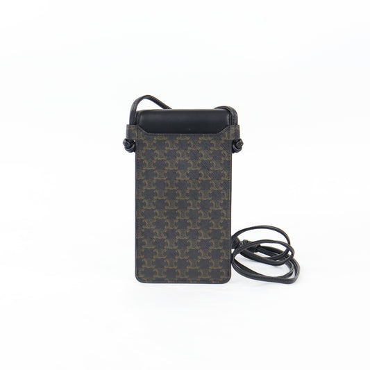 Celine Phone Holder Triomphe Black