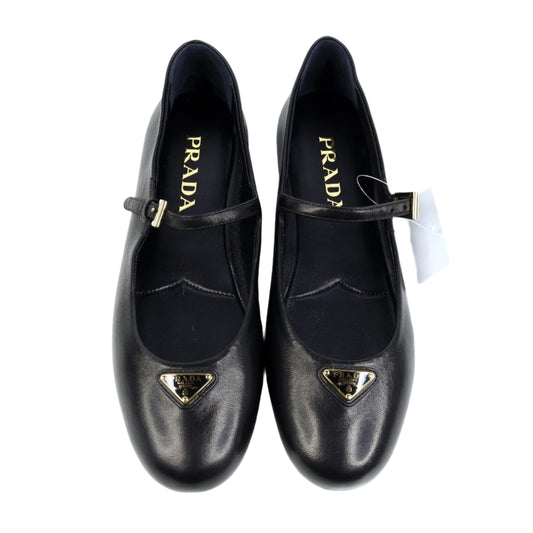 Prada Flats Leather Black 36.5