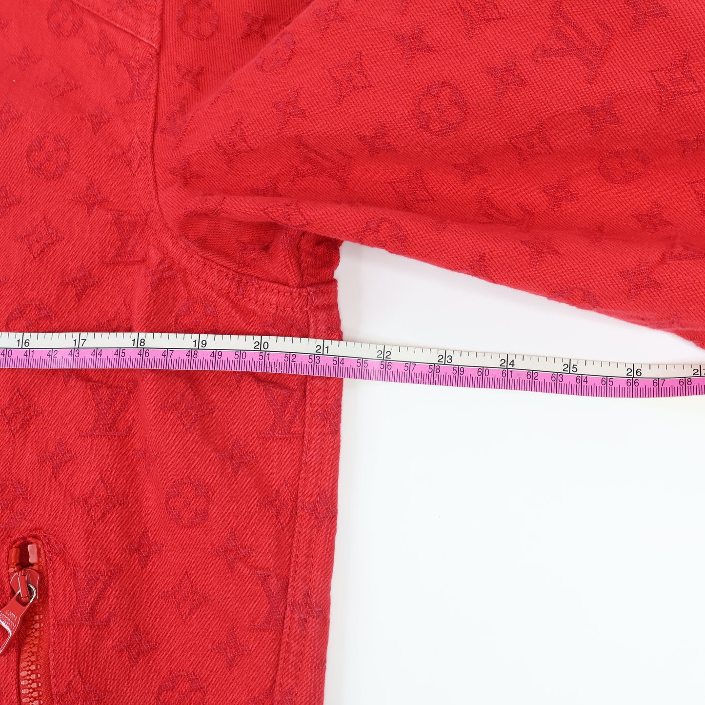 Louis Vuitton Jacket Denim Red 48