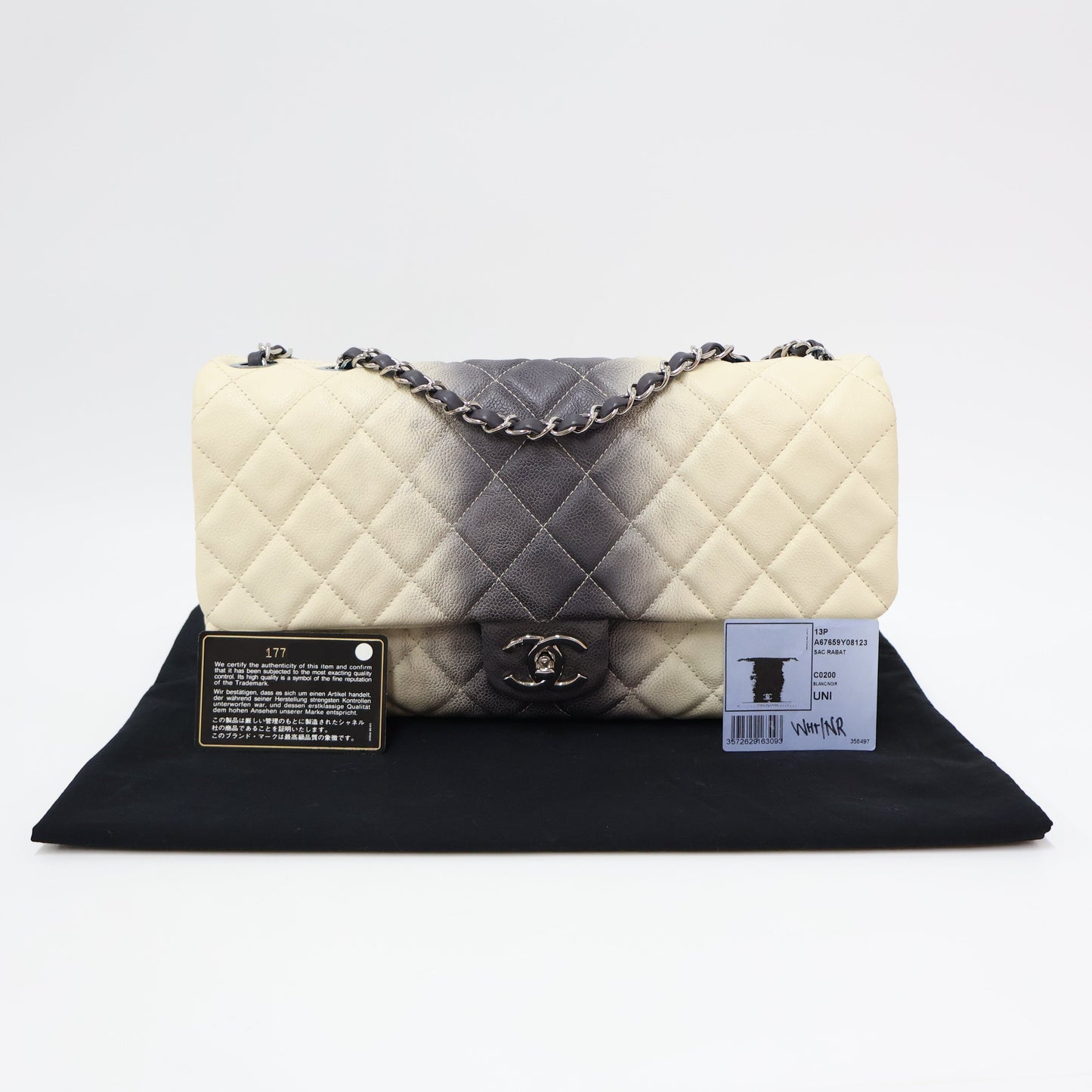 Chanel Flap Bag Large Caviar Grey Ombre