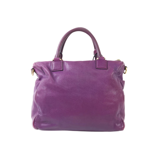 Loewe 2 way Shoulder Bag Purple Goatskin GHW