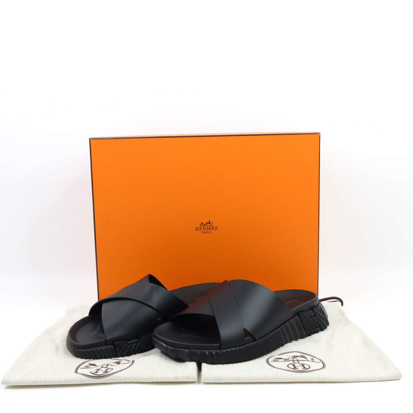 Hermes Sandals Infra Black 39