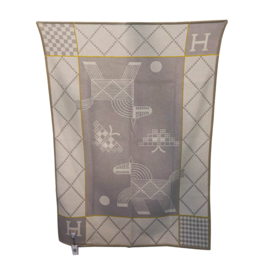 Hermes Avalon Animals Blanket Mats Grey 100x140