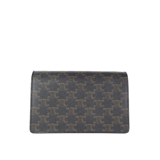 Celine Wallet On Strap Black Tan