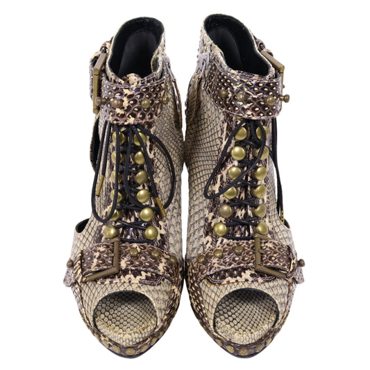 Alexander McQueen Toe Boots Python 36