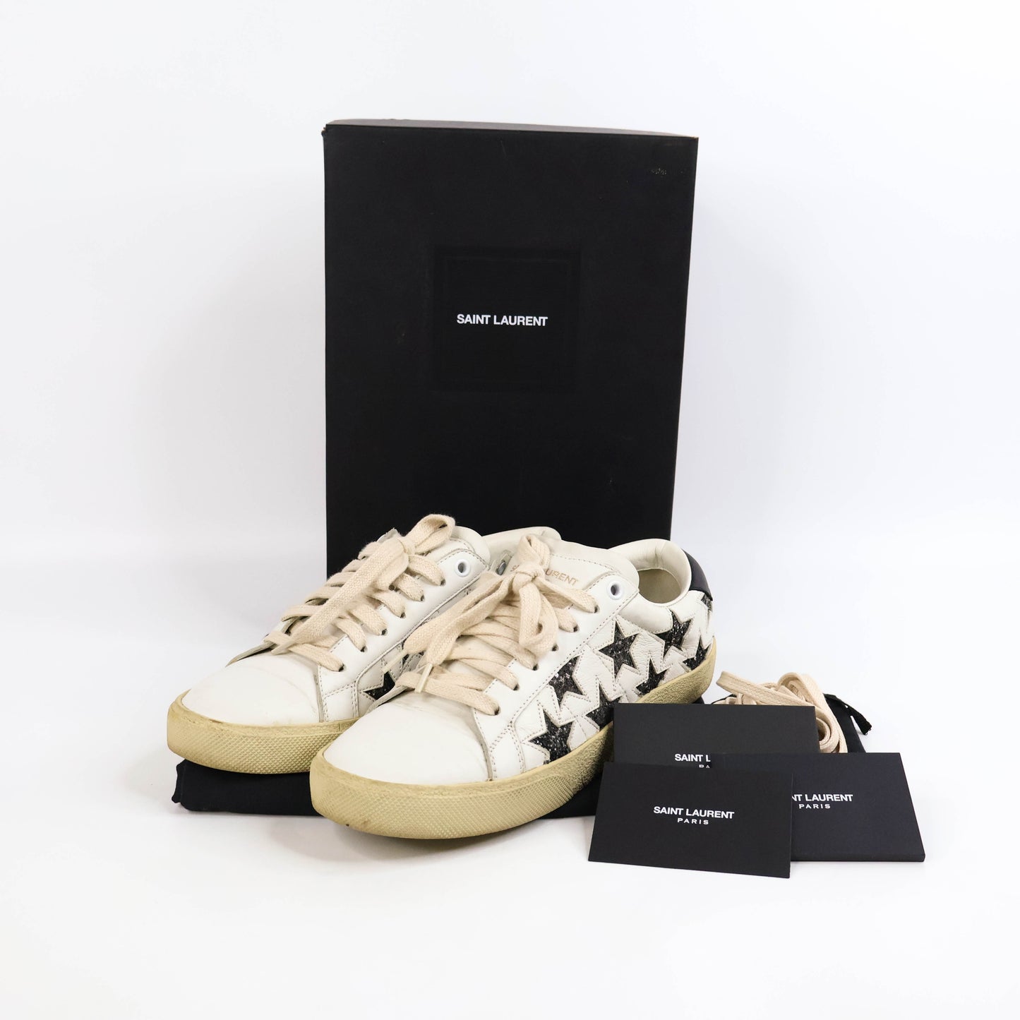 Saint Laurent Court Sneakers Silver Star 39