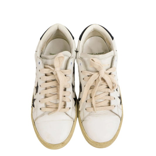 Saint Laurent Court Sneakers Silver Star 39