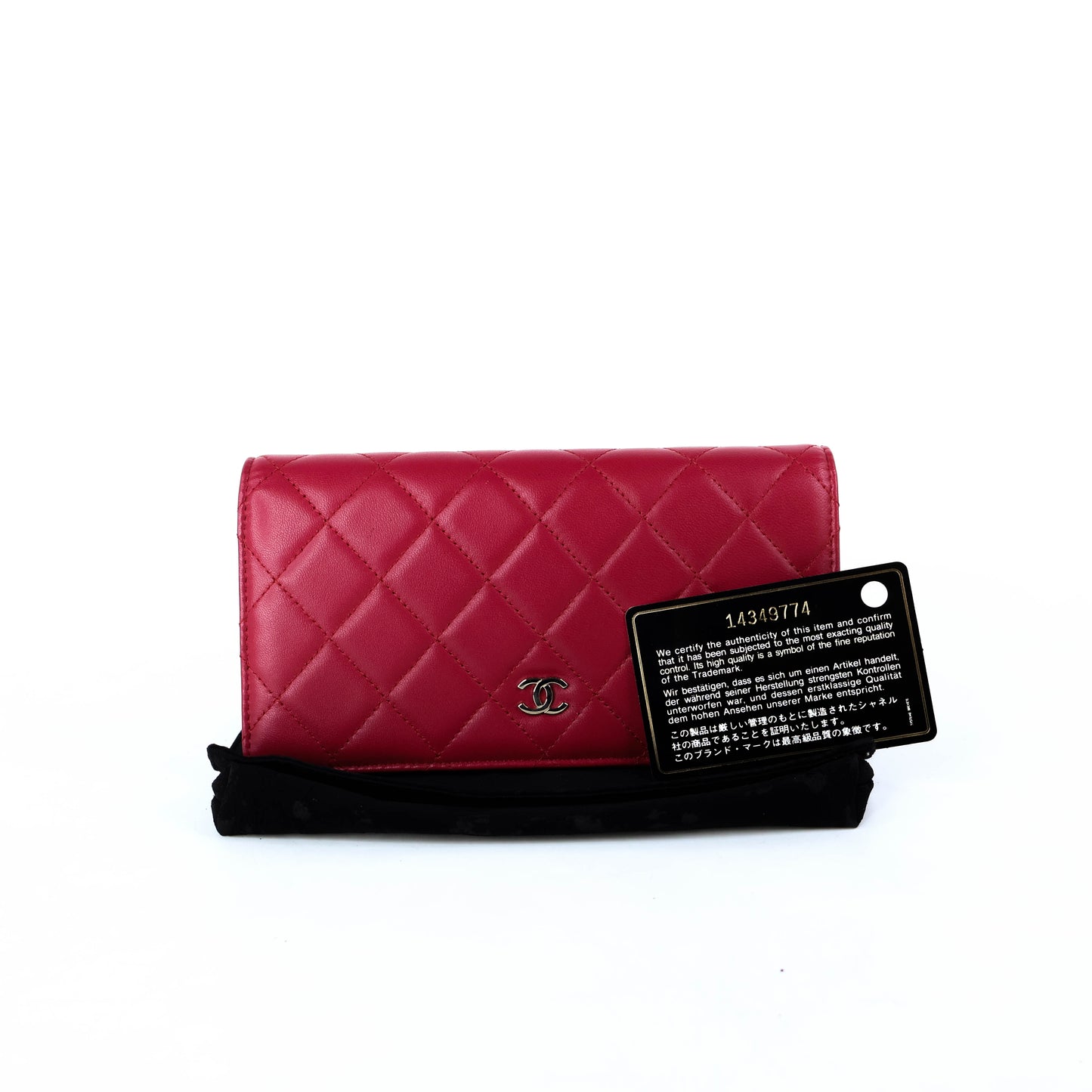 Chanel Long Wallet Pink Lamb 23,800