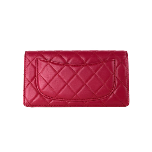 Chanel Bi Fold Long Wallet Pink Lamb SHW
