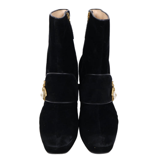 Gucci Boots Suede Black Glitter 38