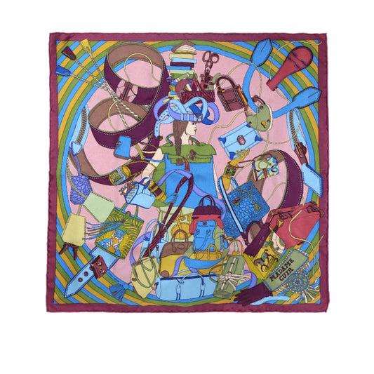 Hermes Prune Bleu Rose Madame Cuir Twill Gavroche