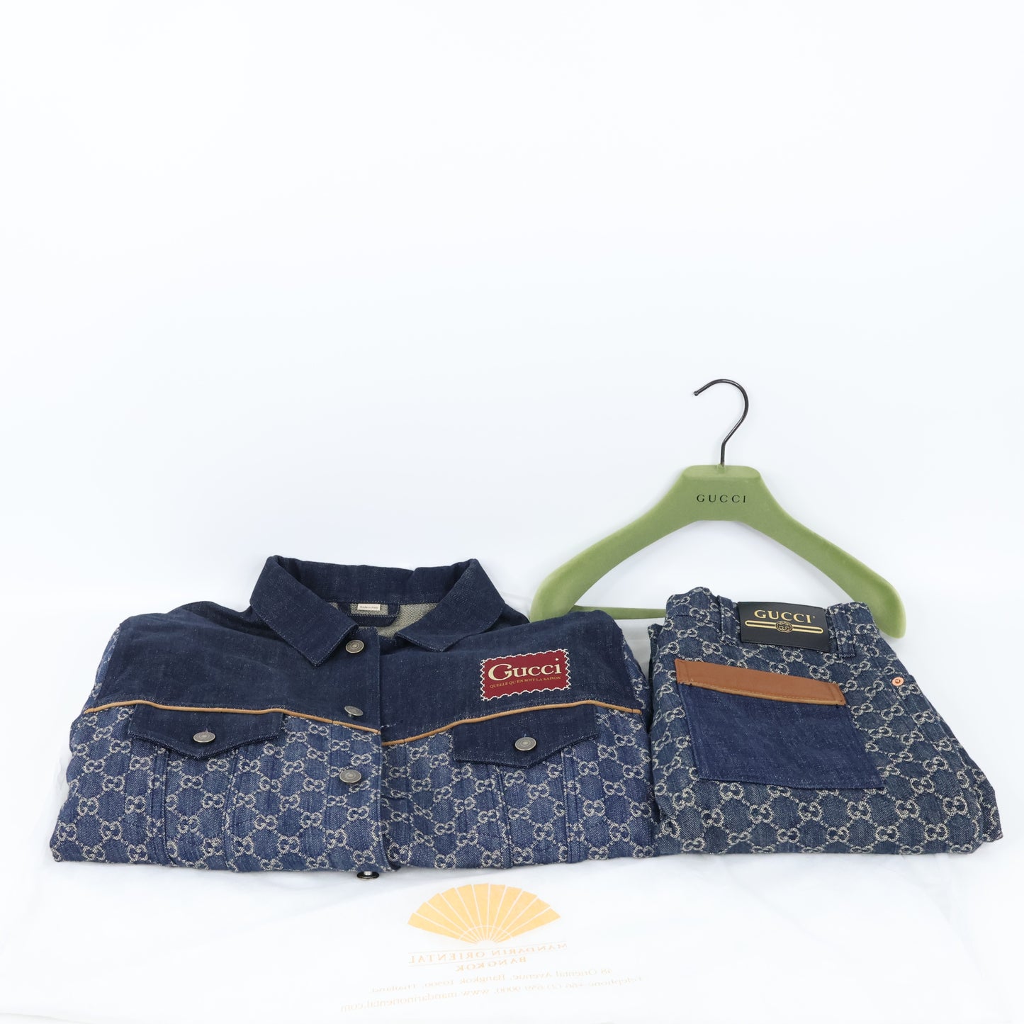 Gucci Washed Organic Denim Jacket & Pants Set