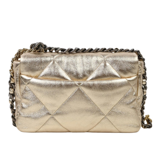 Chanel 19 Size 26 cm Metallic Gold