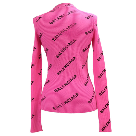 Balenciaga Long Sleeve Sweater Pink Neon