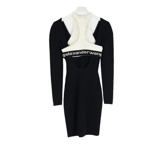 Alexander Wang Bi Layer Sleeve Dress Black White