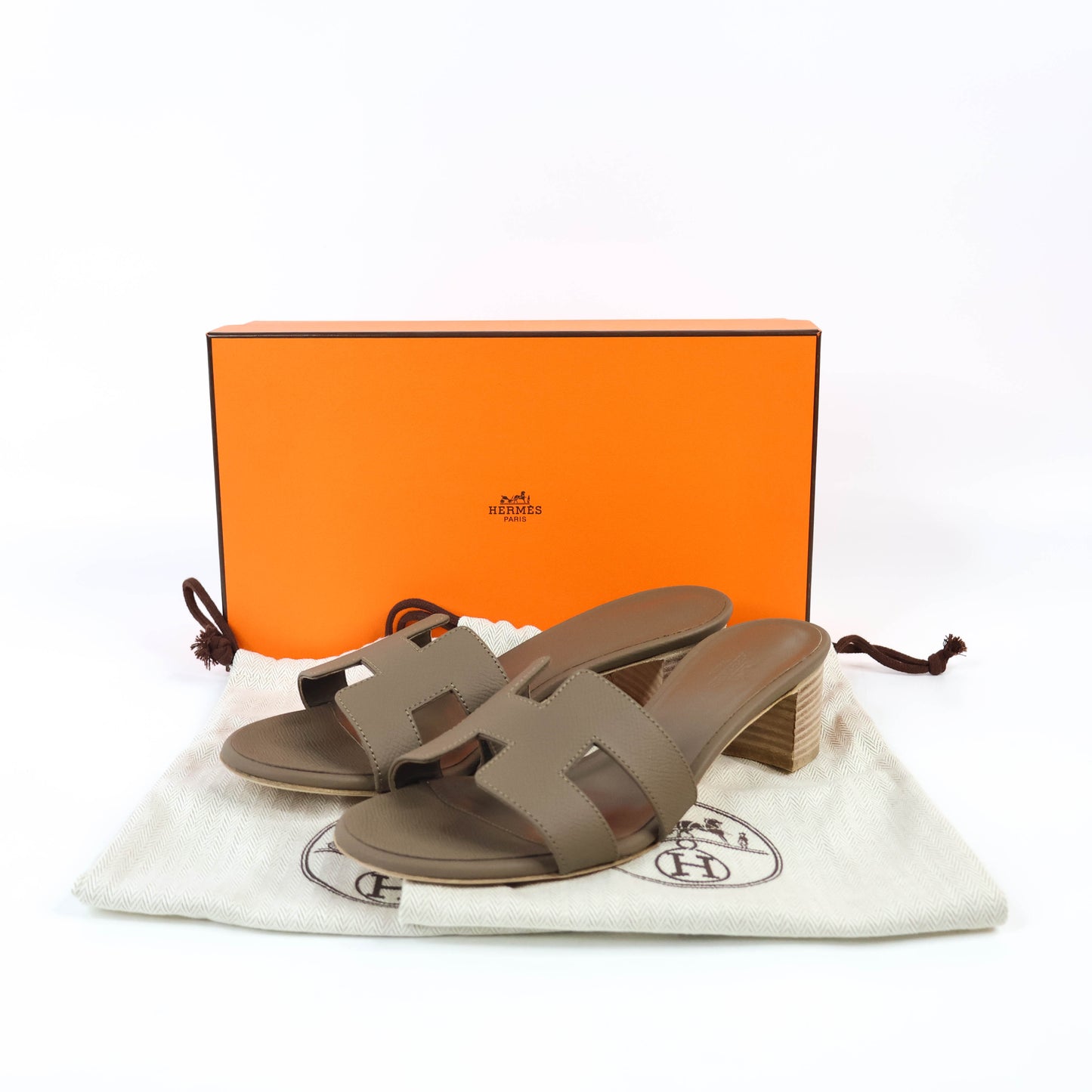 Hermes Oasis Sandals Etoupe 37.5