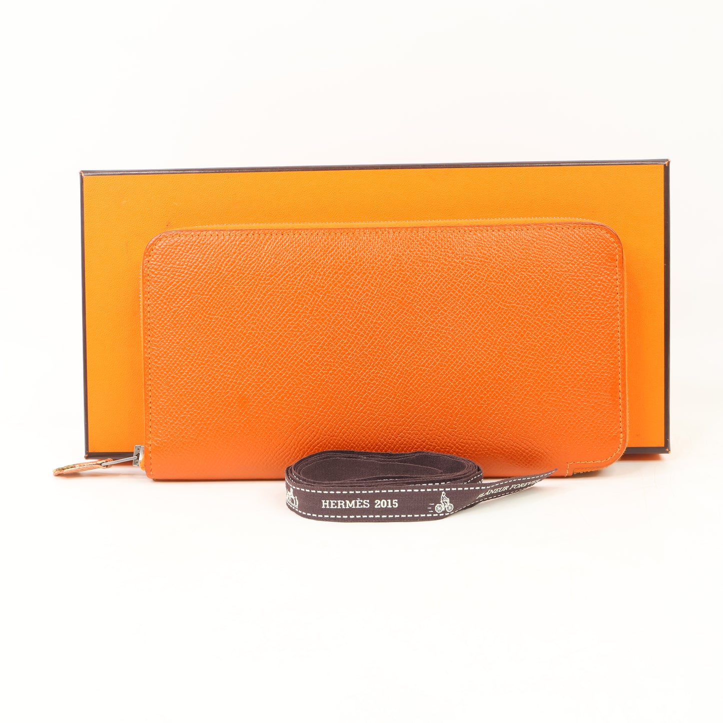 Hermes Azap Silk in Long Wallet Orange Feu