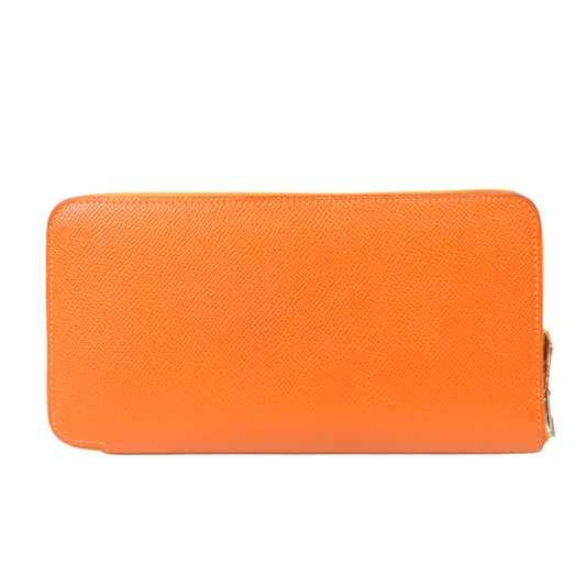 Hermes Azap Silk in Long Wallet Orange Feu