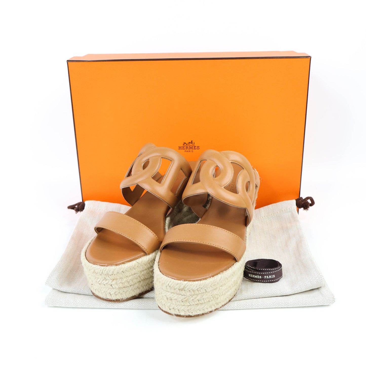 Hermes Femme Ithea 30 Nappa Espadrilles Natural 37