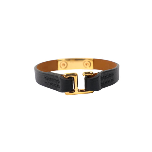 Hermes Mini Rival Bracelet Black RGHW