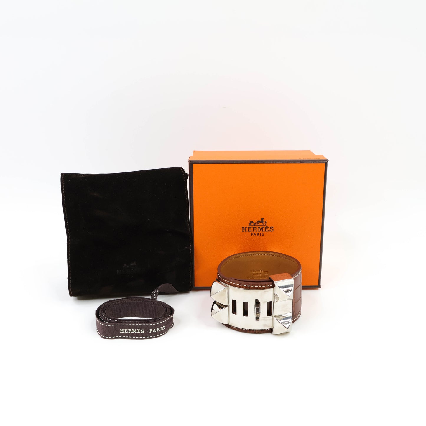 Hermes CDC Bracelet Alligator Fauve PHW