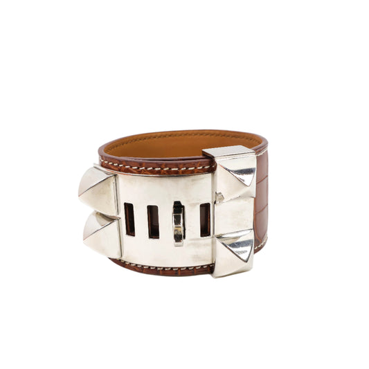 Hermes CDC Bracelet Alligator Fauve PHW