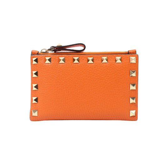 Valentino Short Wallet Rockstud Orange