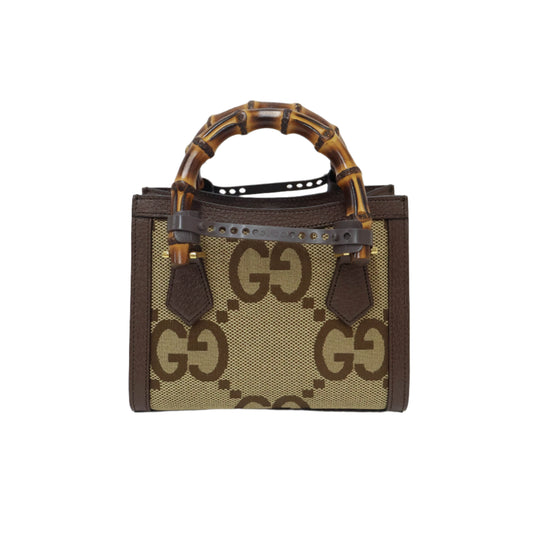 Gucci Diana Mini Tote Bag Jumbo GG Bamboo Handle