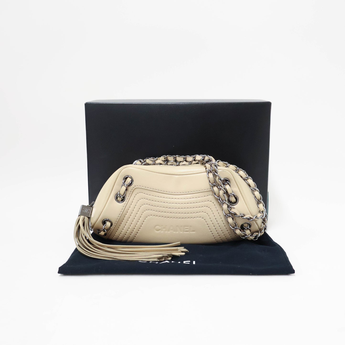 Chanel Lax Tassel Shoulder Bag Beige