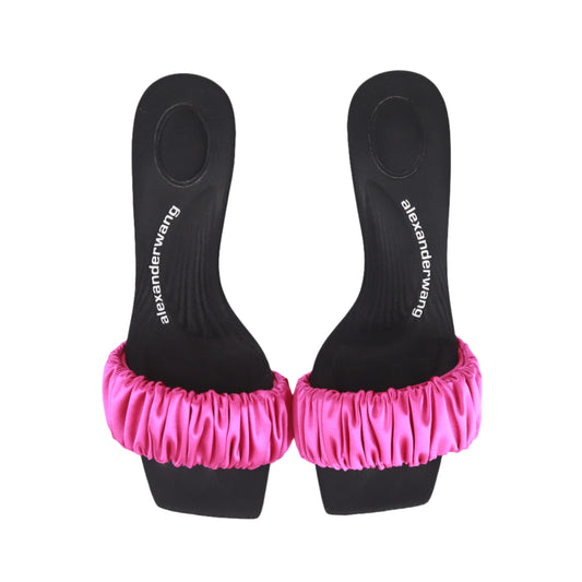 Alexander Wang Jessie Scrunchie Slide Pink Sandals 38