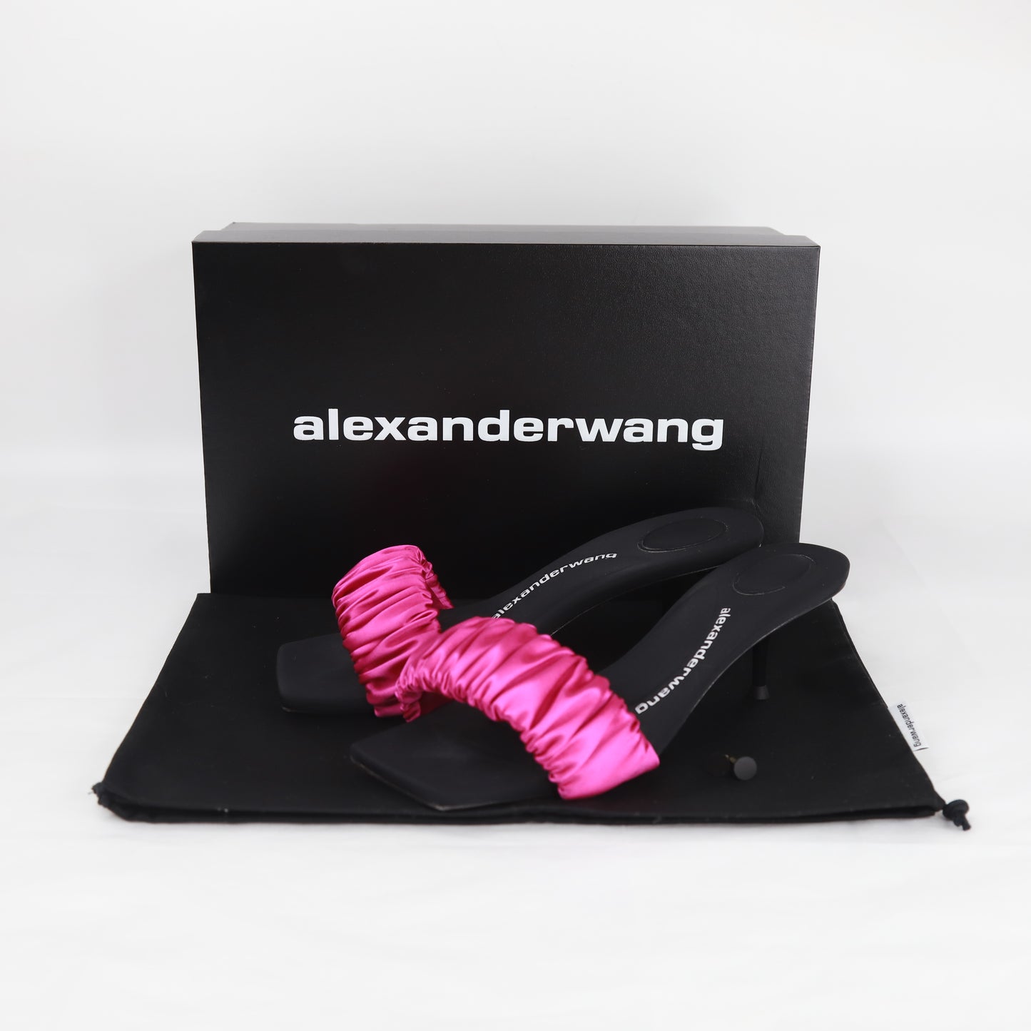 Alexander Wang Jessie Scrunchie Slide Pink Sandals 38