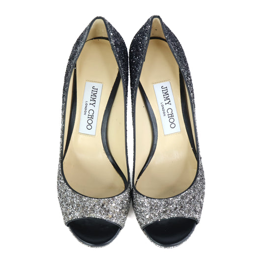 Jimmy Choo Glitter Heels 35
