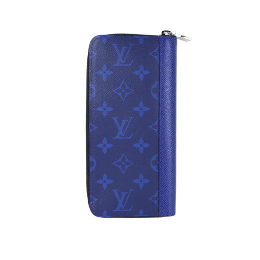 Louis Vuitton Vertical Long Wallet Taiga Monogram Blue