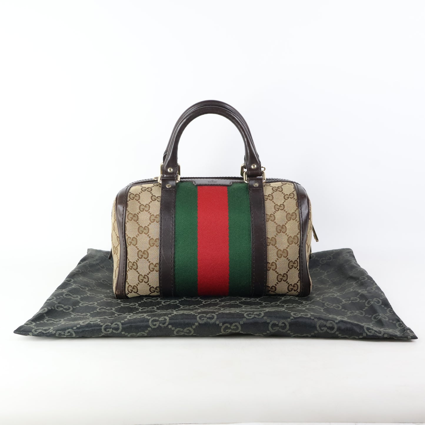 Gucci Boston Small Canvas Green Red