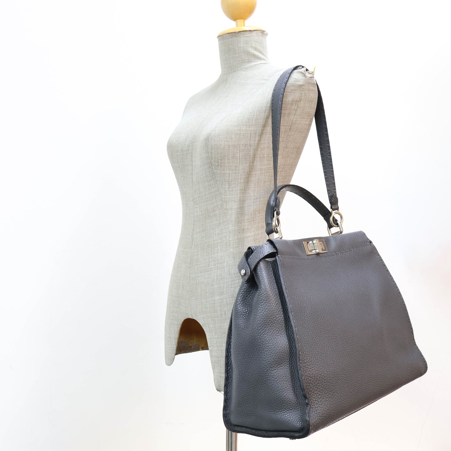 Fendi Peekaboo Selleria Grey Large