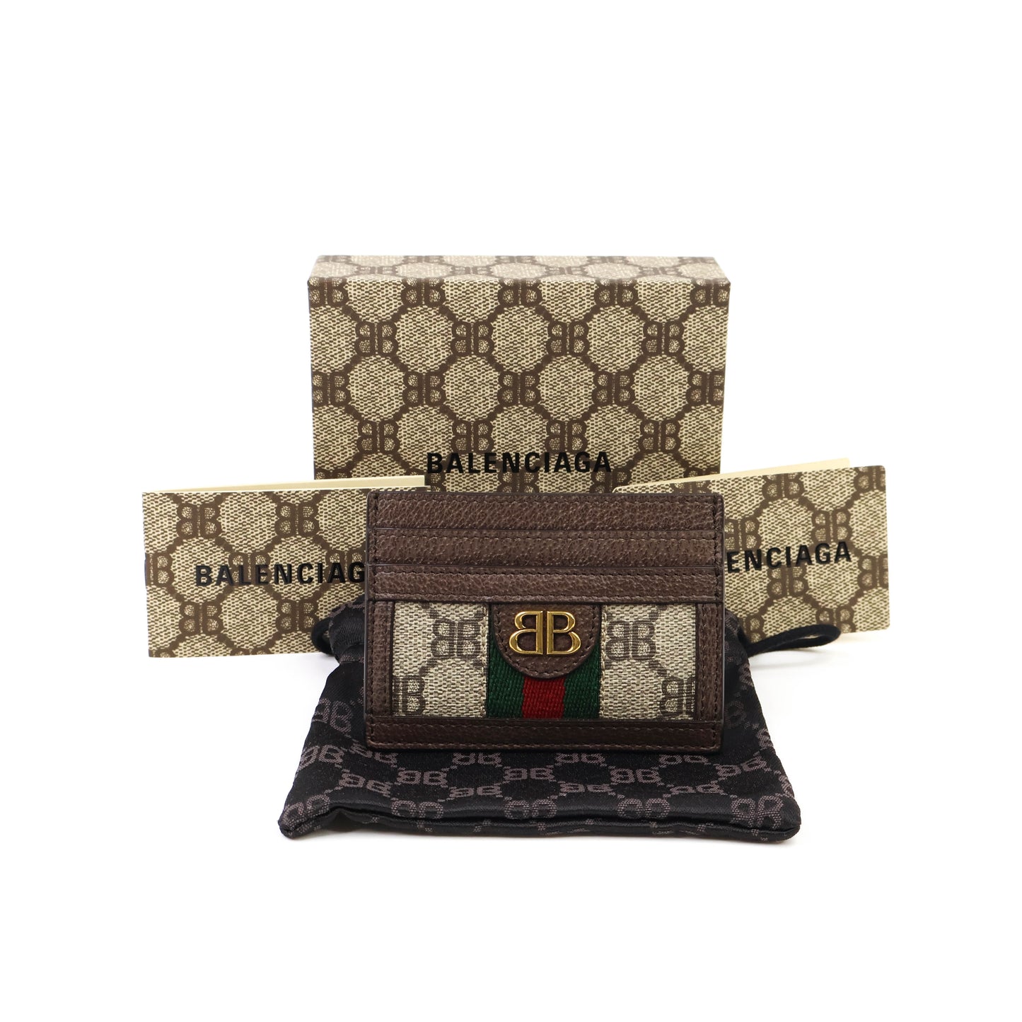 Balenciaga x Gucci Card Holder Brown
