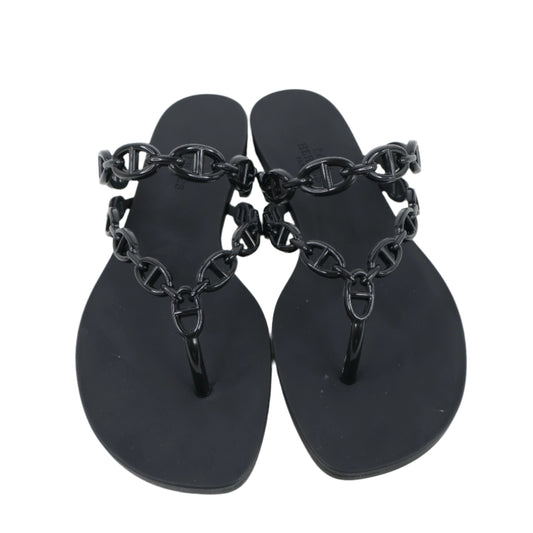 Hermes Island Sandals Black 36