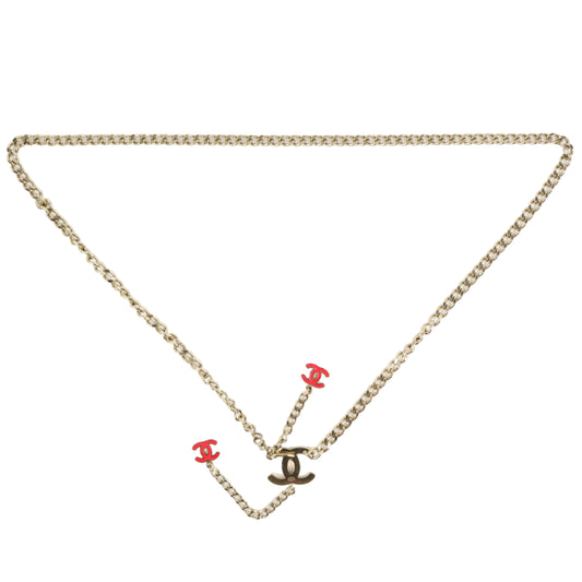 Chanel Chain Belt CC Enamel Pink