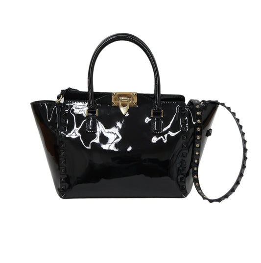 Valentino Rockstud Tote Bag Patent Black