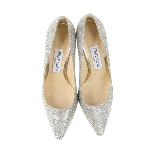 Jimmy Choo Pumps Romy Glitter Silver 36.5